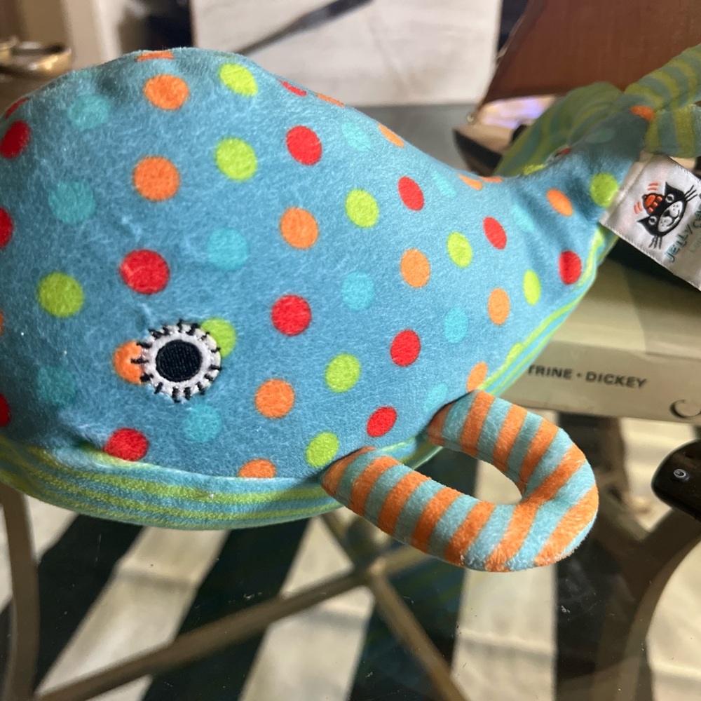Jellycat Blue Polka Dot Whale Plush ( rare rattle)